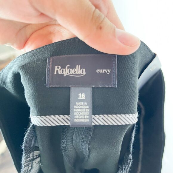 Rafaella NWT Women's Gabardine Slim Leg Curvy Pant Black Size 16 - Picture 10 of 11